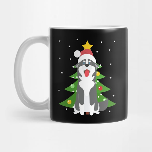 Cool Husky Santa Hat Christmas Tree Doglover Gift by 2blackcherries